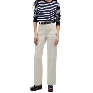 NWT Madewell The Emmet Wide Leg Jean Patch Pocket Edition Ivory Vintage Canvas 2